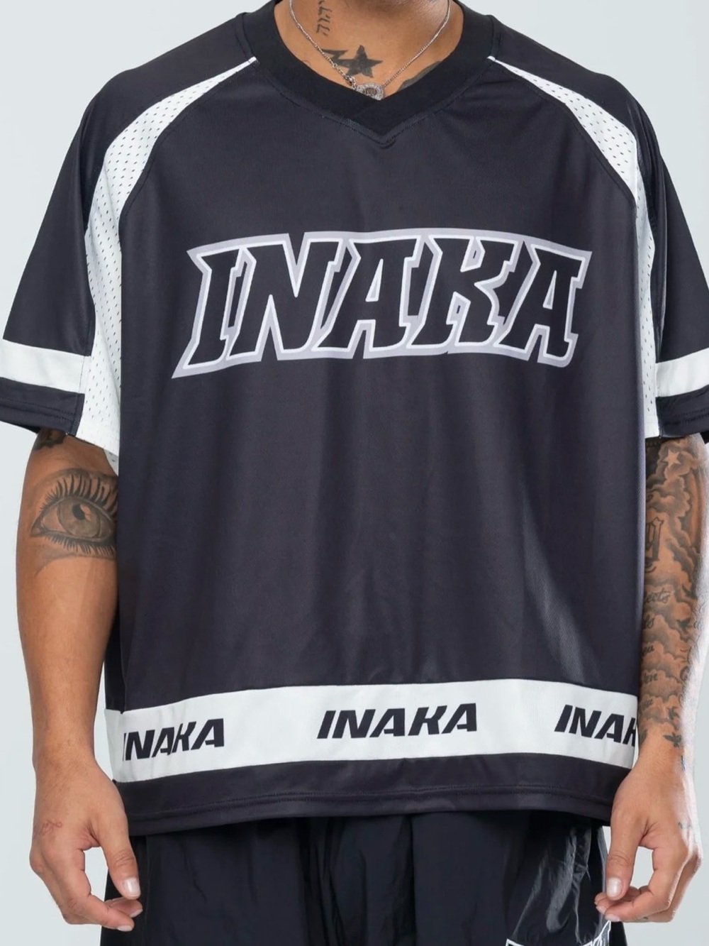Inaka Power Black and White Hockey Cropped Jersey